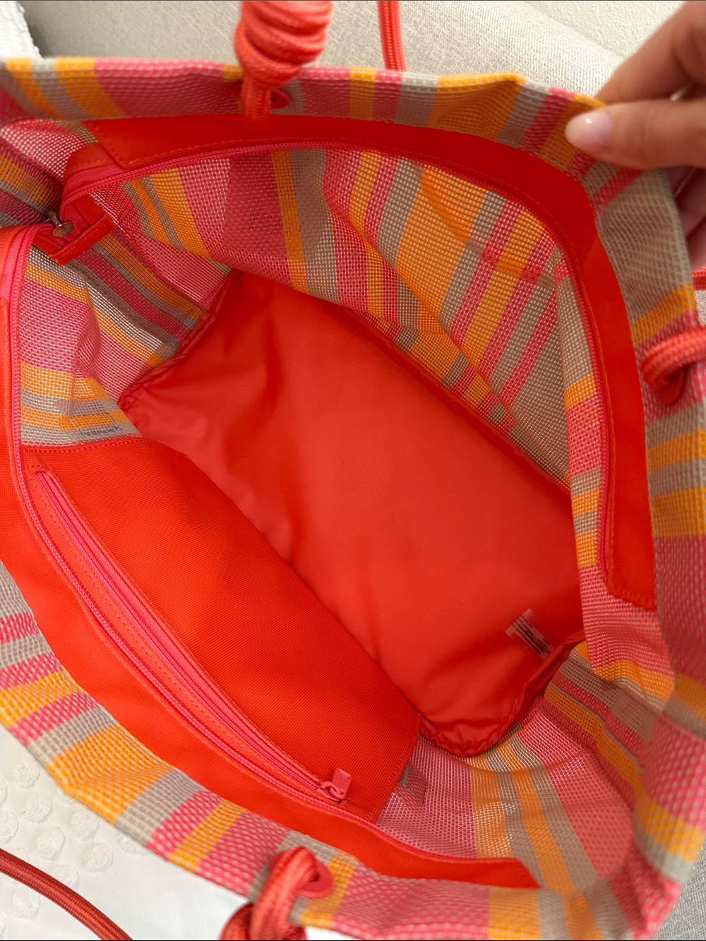 BEIS x Poppi The Cooler Tote in Juicy Pink Orange Summer Pool Tote BNWT - Picture 11 of 12
